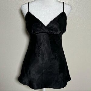 Onyx Black Satin Glossy Cami Tank